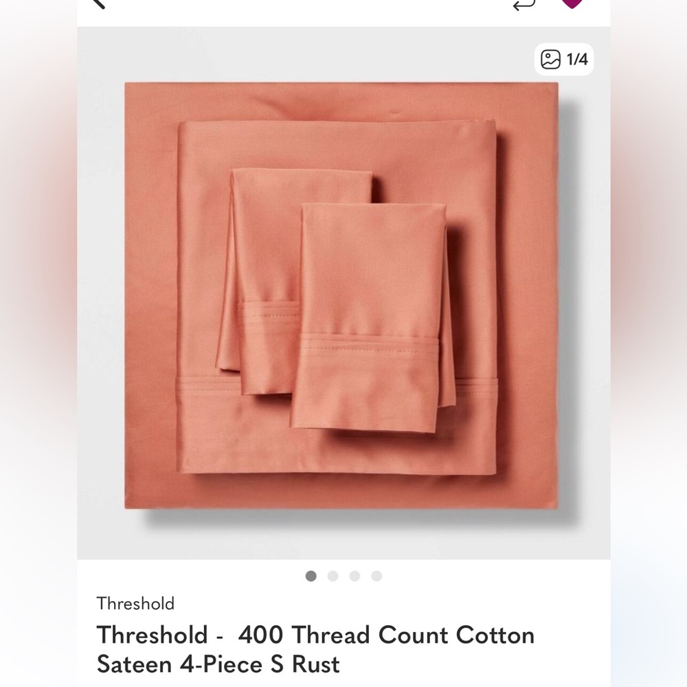 Target Rust/Coral Full Sheet Set - Picture 6 of 7